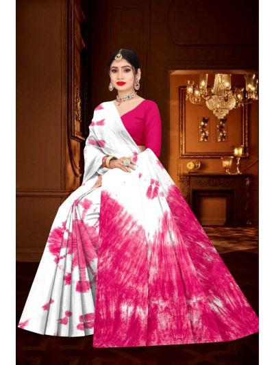 Happy Holi Rayon Cotton Shibori Print Saree Wholesaler