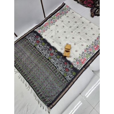 Handloom Cotton Madhubani Inspired Peacock Saree Saree Wholesaler