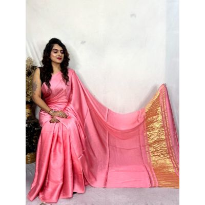 Plain Modal Silk With Lagdi Patta Pallu Saree Collection
