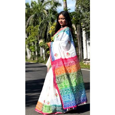Chanderi Cotton With Mirror Work Trending Saree Collection