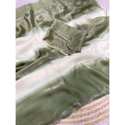 Premium Quality Fendi Satin With Beautiful jarkhan Work