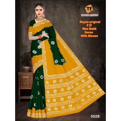 Double color Rayon Batik Saree Collection Wholesaler