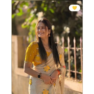 Sunshine Rangoli Silk Original Embroidery Work Contrast Blouse